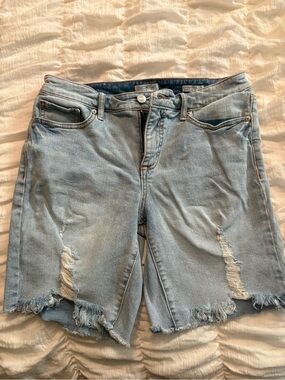 Sophia Vergara Gabriella Bermuda Light Blue Distressed Denim Shorts for Women
